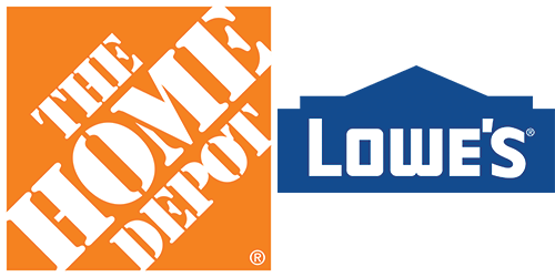 Home Depot and Lowes logos