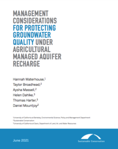 This paper summarizes current research on potential mobilization of nitrate and salts under AgMAR and presents field- and regional-scale considerations to protect and even improve water quality for communities.