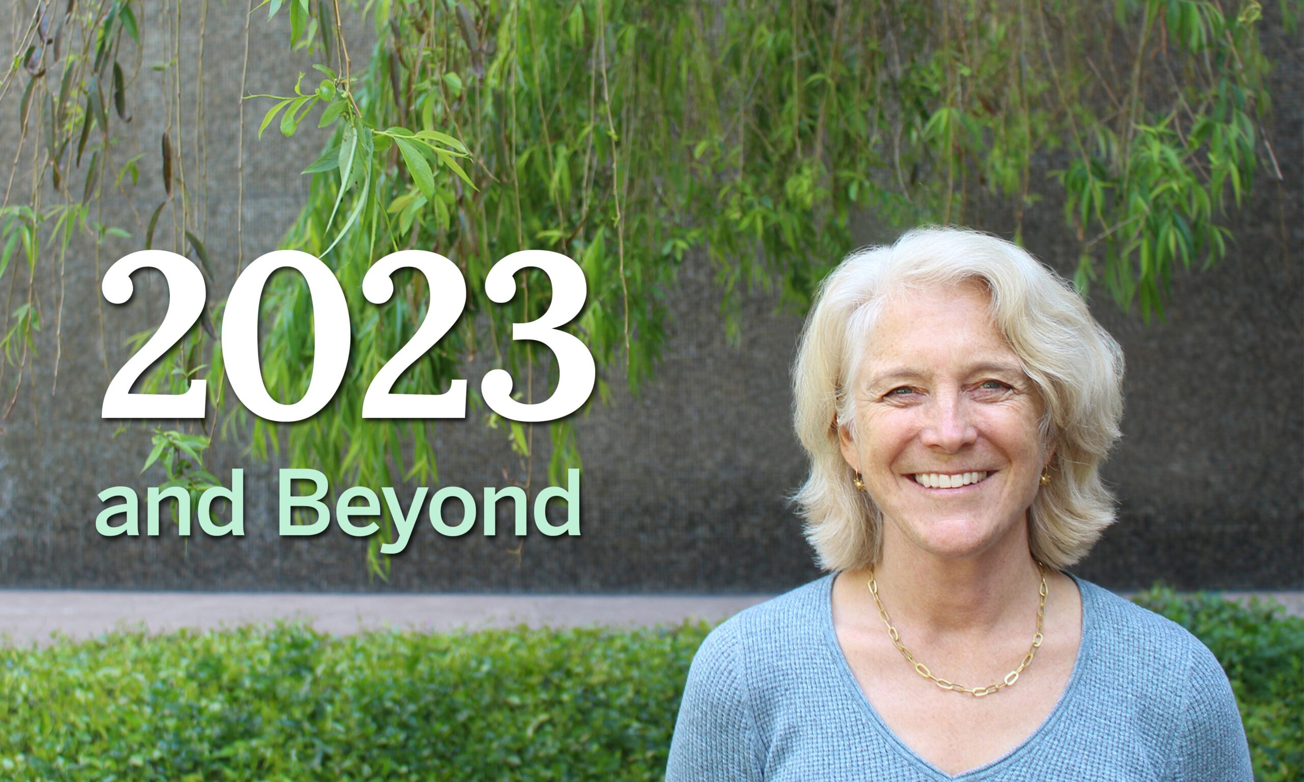 A picture of CEO Ashley Boren. To the left, text reads "2023 and Beyond"